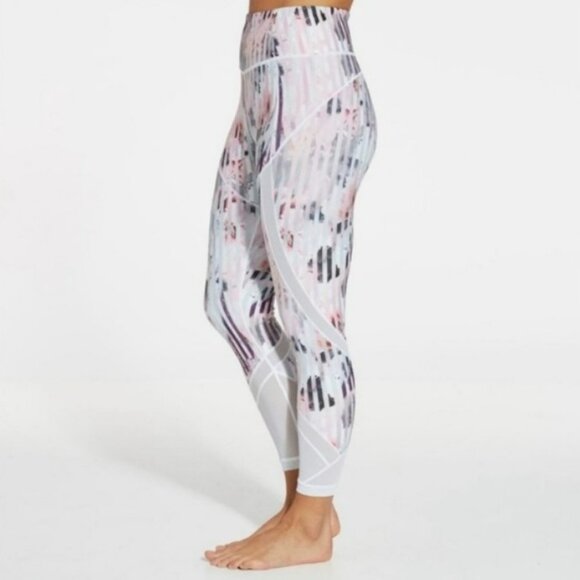 Calia by Carrie‎ Underwood Floral Luster Pastel Stripe Mesh Legging Size M - Picture 1 of 10